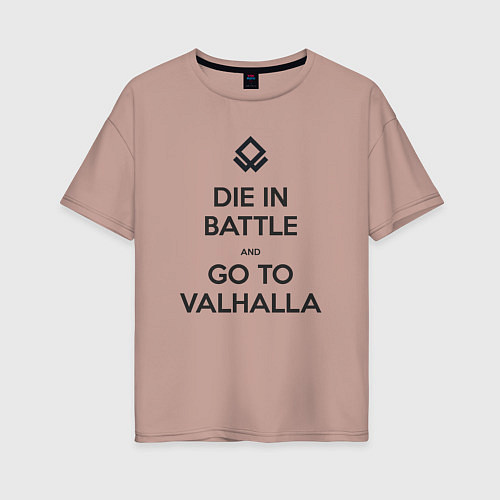Женская футболка оверсайз Go to Valhalla / Пыльно-розовый – фото 1