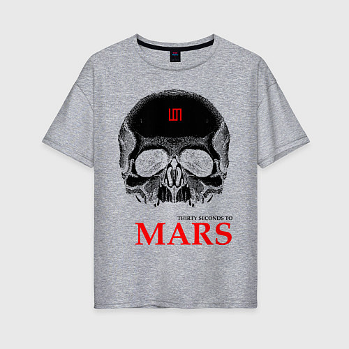 Женская футболка оверсайз 30 STM: Skull / Меланж – фото 1