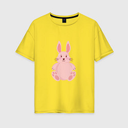 Женская футболка оверсайз Розовый зайчонок