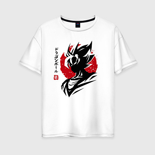 Женская футболка оверсайз Жемчуг Дракона - Сон Гоку - Hero / Белый – фото 1
