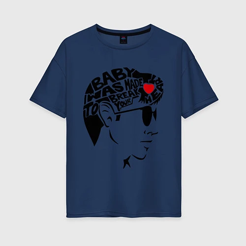 Женская футболка оверсайз Arctic Monkeys Love / Тёмно-синий – фото 1