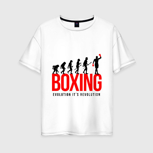 Женская футболка оверсайз Boxing evolution / Белый – фото 1