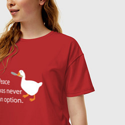 Футболка оверсайз женская Peace was never an option!, цвет: красный — фото 2