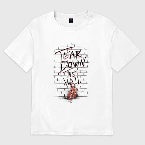Женская футболка оверсайз Снеси стену / Белый – фото 1