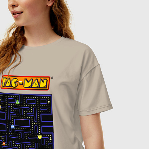 Женская футболка оверсайз Pac-Man на ZX-Spectrum / Миндальный – фото 3