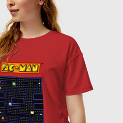 Футболка оверсайз женская Pac-Man на ZX-Spectrum, цвет: красный — фото 2