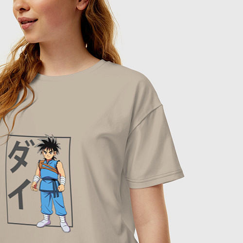 Женская футболка оверсайз Дай - Dragon Quest / Миндальный – фото 3