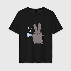 Женская футболка оверсайз Чайный кролик