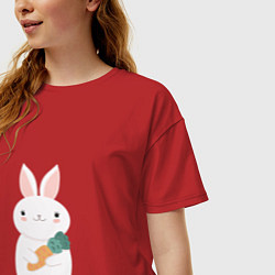 Футболка оверсайз женская Carrot rabbit, цвет: красный — фото 2