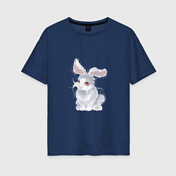 Женская футболка оверсайз Пушистый кролик