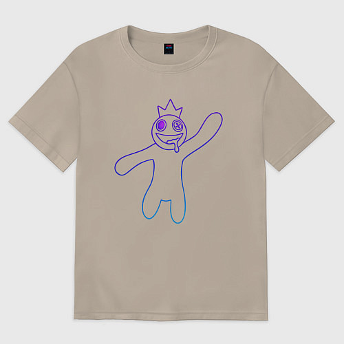 Женская футболка оверсайз Роблокс: Синий неон / Миндальный – фото 1