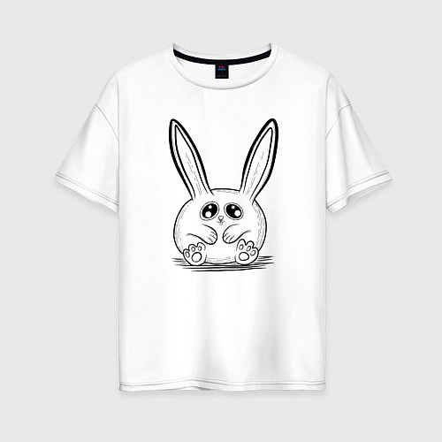 Женская футболка оверсайз Кролик-пухляш / Белый – фото 1