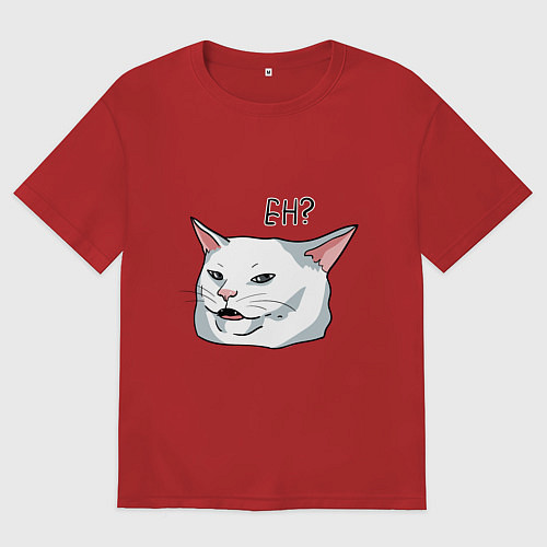 Женская футболка оверсайз Eh?! / Красный – фото 1