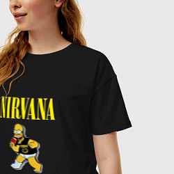 Футболка оверсайз женская Гомер Nirvana, цвет: черный — фото 2
