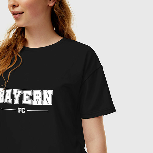 Женская футболка оверсайз Bayern football club классика / Черный – фото 3