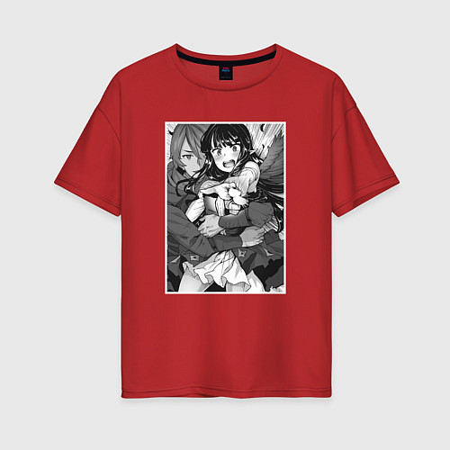 Женская футболка оверсайз Ева Риз и Кэяру / Красный – фото 1