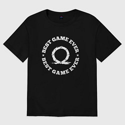 Футболка оверсайз женская Символ God of War и круглая надпись best game ever, цвет: черный