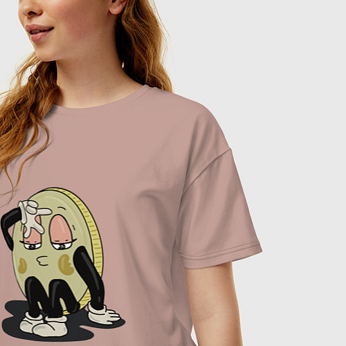 Женская футболка оверсайз Лояльная монета / Пыльно-розовый – фото 3