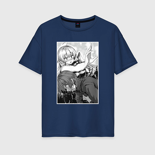 Женская футболка оверсайз Норн и Кэяру / Тёмно-синий – фото 1