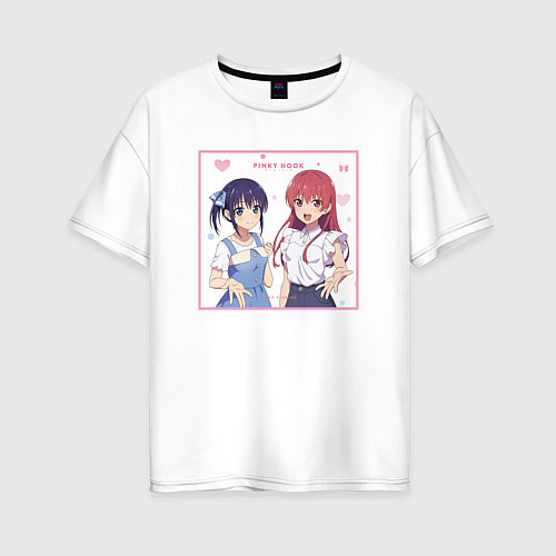 Женская футболка оверсайз Нагиса и Саки - Мои девушки / Белый – фото 1