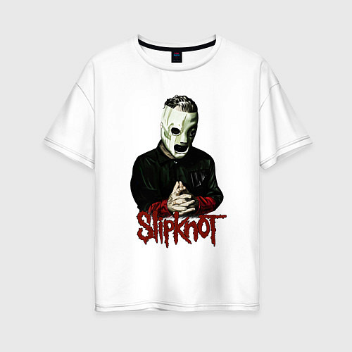 Женская футболка оверсайз Slipknot mask / Белый – фото 1