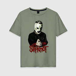 Футболка оверсайз женская Slipknot mask, цвет: авокадо