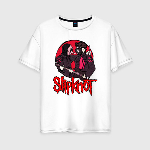 Женская футболка оверсайз Slipknot rock / Белый – фото 1