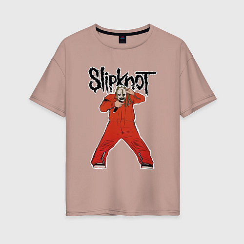 Женская футболка оверсайз Slipknot fan art / Пыльно-розовый – фото 1