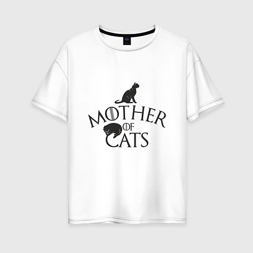 Женская футболка оверсайз Мать котов / Белый – фото 1
