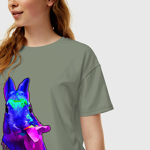 Женская футболка оверсайз Год синего кролика / Авокадо – фото 3