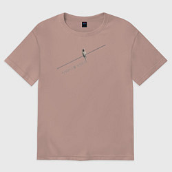 Женская футболка оверсайз Птица в одиночестве: совсем один