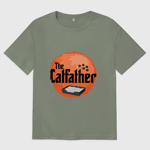 Женская футболка оверсайз Cat father / Авокадо – фото 1