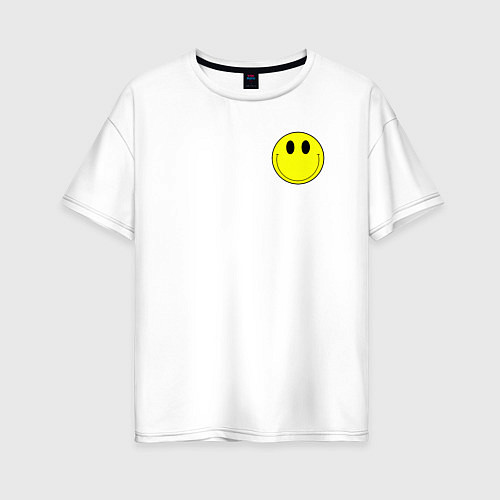 Женская футболка оверсайз Smile dark smile / Белый – фото 1
