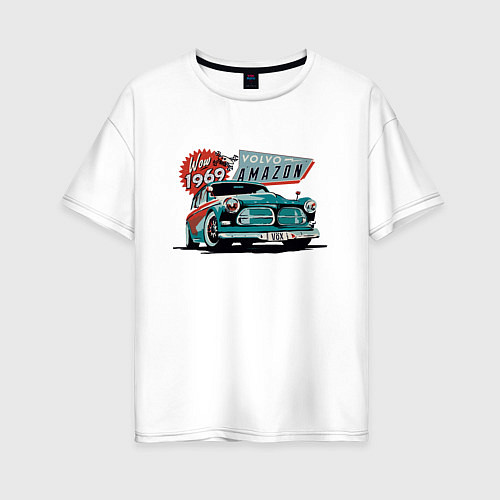 Женская футболка оверсайз Volvo 1969 - Retro / Белый – фото 1