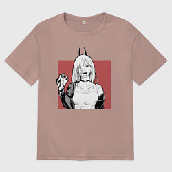 Женская футболка оверсайз Пауэр Chainsaw Man