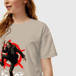 Футболка оверсайз женская Егор летов - ГрОб, цвет: миндальный — фото 2