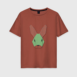 Женская футболка оверсайз Patchwork rabbit