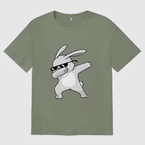 Женская футболка оверсайз Кролик ДЭБ / Авокадо – фото 1