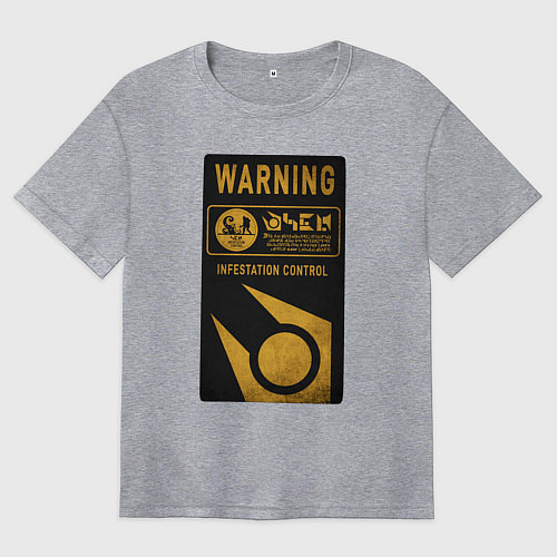 Женская футболка оверсайз Контроль заражения / Меланж – фото 1