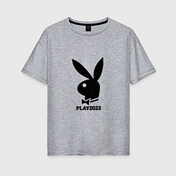 Женская футболка оверсайз Черный кролик play2023