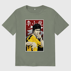 Футболка оверсайз женская Дракон Брюс Ли, цвет: авокадо