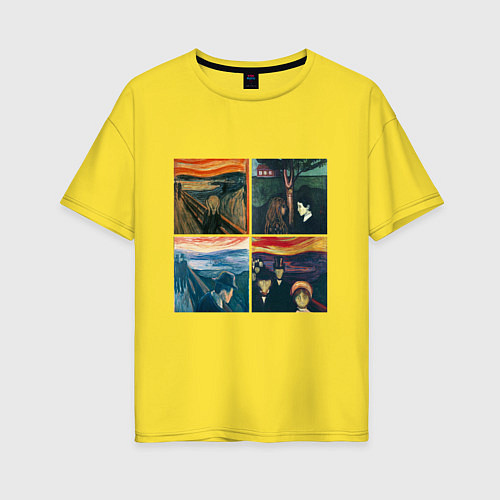 Женская футболка оверсайз Edvard Munch / Желтый – фото 1