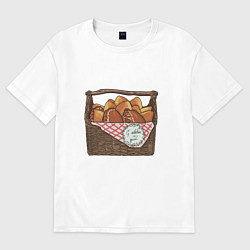 Футболка оверсайз женская Корзина с пирожками, цвет: белый