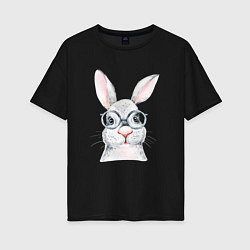 Женская футболка оверсайз Серый кролик