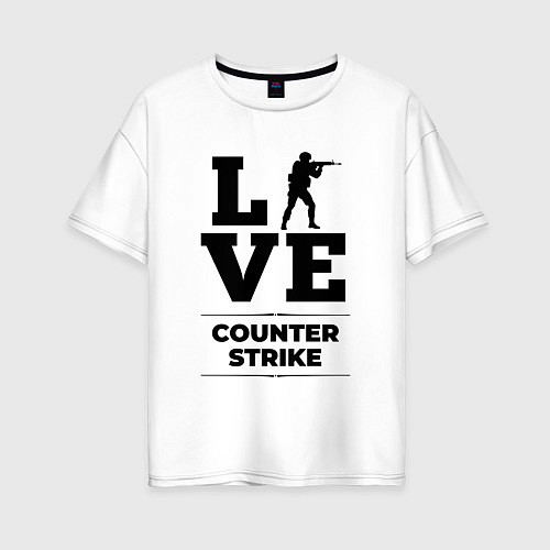 Женская футболка оверсайз Counter Strike love classic / Белый – фото 1