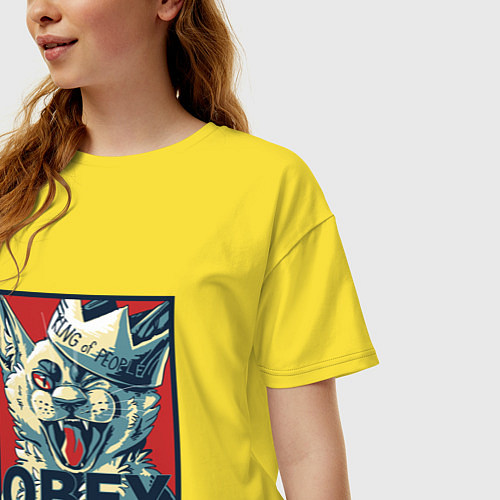 Женская футболка оверсайз Царь людей - подчиняйтесь / Желтый – фото 3