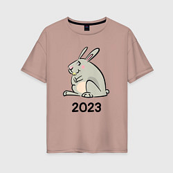 Женская футболка оверсайз Большой кролик 2023