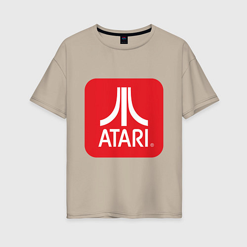 Женская футболка оверсайз Atari logo / Миндальный – фото 1