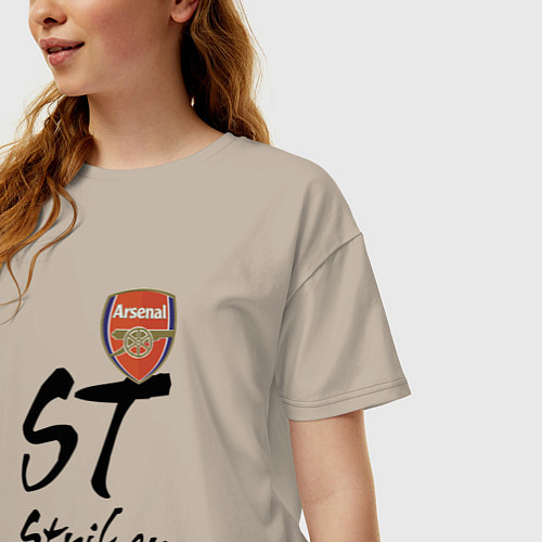 Женская футболка оверсайз Arsenal - London - striker / Миндальный – фото 3