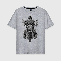 Футболка оверсайз женская Ride biker, цвет: меланж